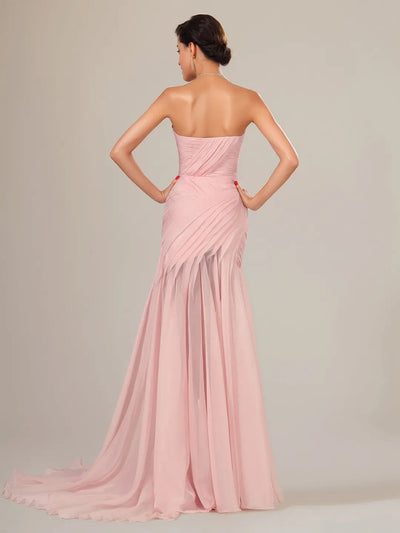Carlyna A-Line Maxi Dress with Sweetheart Neckline, Ruched Accents, and Open Back