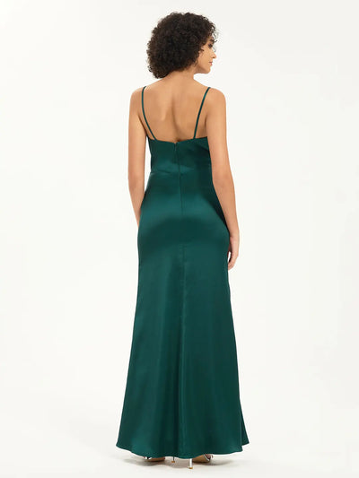 Mermaid Satin Corset Maxi Dress with Slit