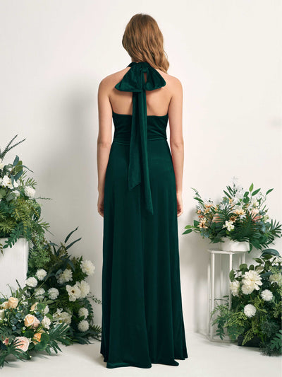 Carlyna Prima Convertible Hunter Green Velvet Bridesmaid Dress Maxi Sleeveless Straight Dress #color_hunter-green