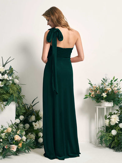 Carlyna Prima Convertible Hunter Green Velvet Bridesmaid Dress Maxi Sleeveless Straight Dress #color_hunter-green