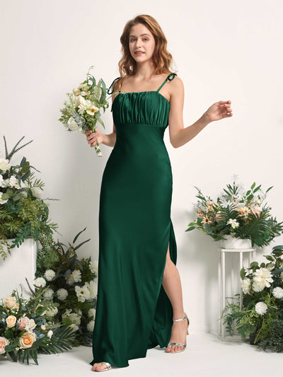 Carlyna Avery Mermaid Hunter Green Satin Bridesmaid Dress Maxi Sleeveless Sweetheart Dress Side View 2 #color_hunter-green