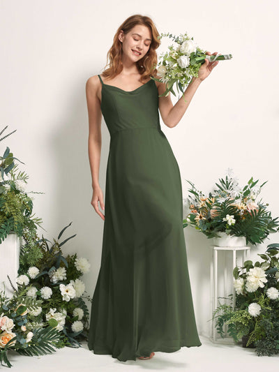 Carlyna Hannah A-Line Martini Olive Bridesmaid Dress Maxi Sleeveless Sweetheart Dress Side View 2 #color_martini-olive