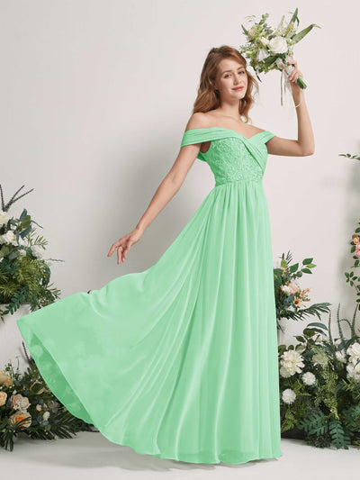 Carlyna Leona A-Line Mint Green Embroidered Bridesmaid Dress Maxi Sleeveless Sweetheart Dress #color_mint-green