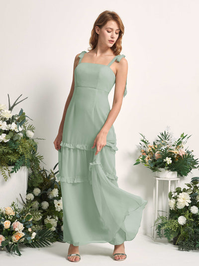 Carlyna Kaiya A-Line Sage Green Bridesmaid Dress Maxi Sleeveless Straight Dress #color_sage-green
