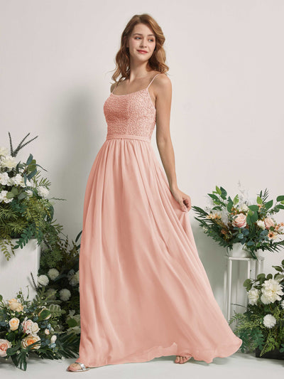 Carlyna Ursula A-Line Pearl Pink Beaded Bridesmaid Dress Maxi Sleeveless Sweetheart Dress #color_pearl-pink
