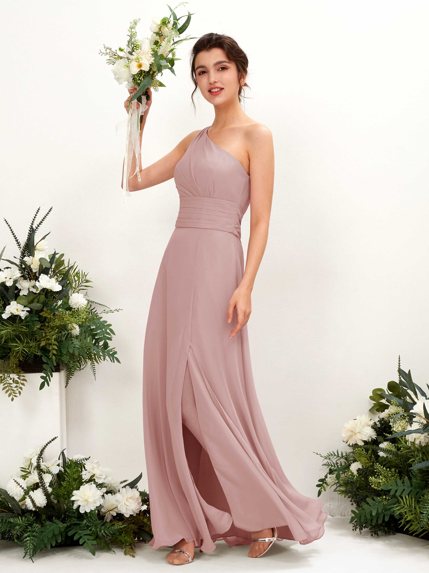 A-line One Shoulder Sleeveless Bridesmaid Dress - Dusty Rose (81224709)#color_dusty-rose