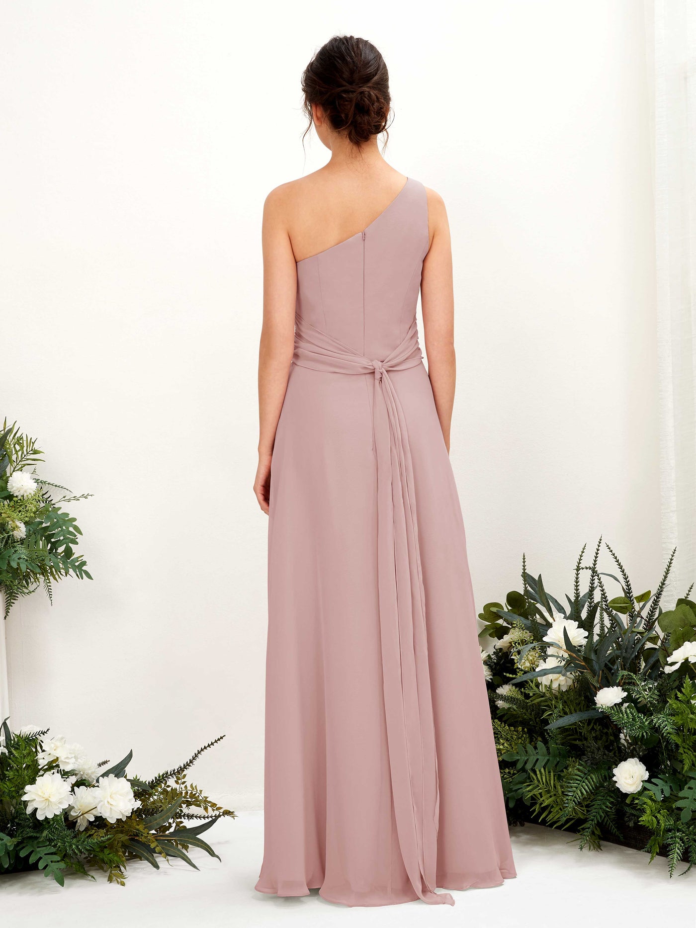 A-line One Shoulder Sleeveless Bridesmaid Dress - Dusty Rose (81224709)#color_dusty-rose