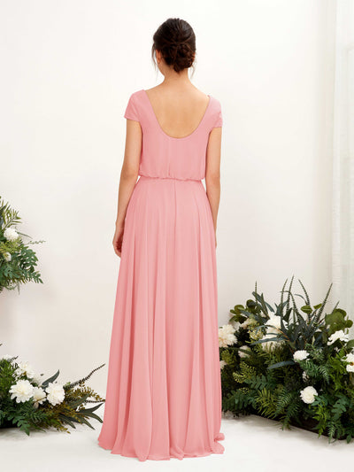 Carlyna Pauline A-Line Ballet Pink Bridesmaid Dress Maxi Cap Sleeve V-Neck Dress #color_ballet-pink