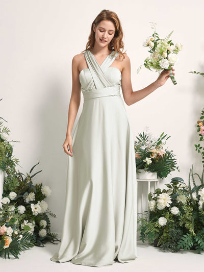 Carlyna Mirabelle Convertible Ivory Satin Bridesmaid Dress Maxi Sleeveless Sweetheart Dress #color_ivory