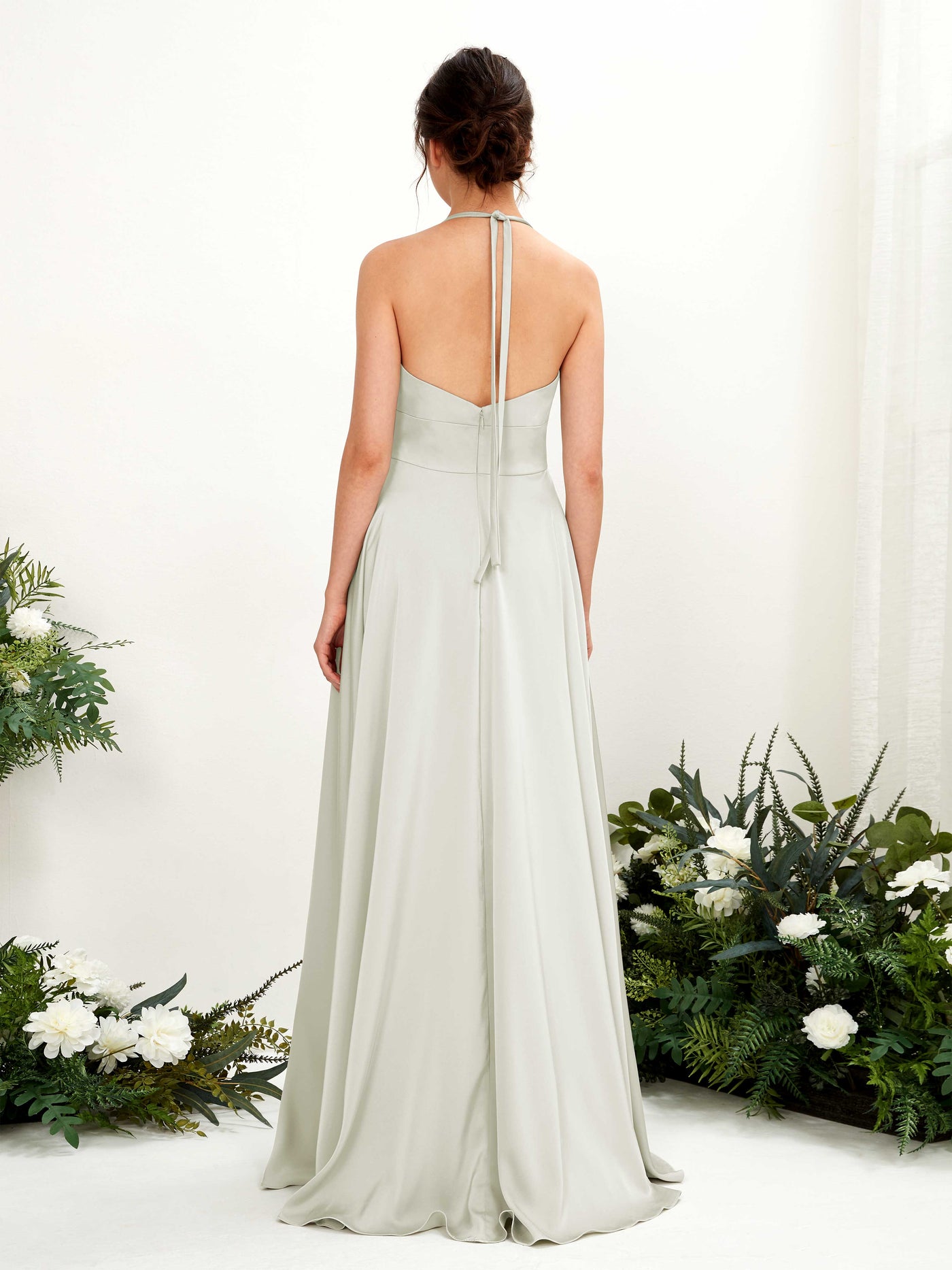 A-line Halter Bridesmaid Dress - Ivory (80223976)#color_ivory
