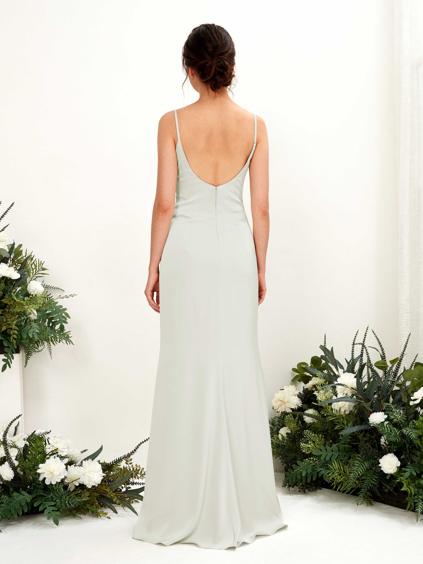 Straps Sleeveless Satin Bridesmaid Dress - Ivory (80221776)#color_ivory