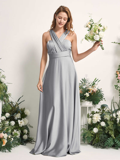 Carlyna Mirabelle Convertible Dove Satin Bridesmaid Dress Maxi Sleeveless Sweetheart Dress #color_dove