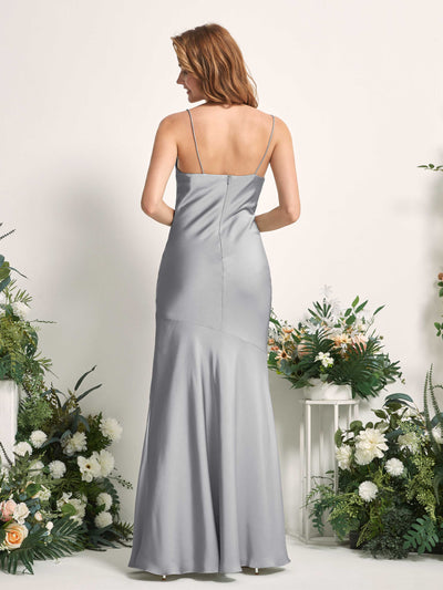 Carlyna Miranda Mermaid Dove Satin Bridesmaid Dress Maxi Sleeveless Cowl Neck Dress #color_dove
