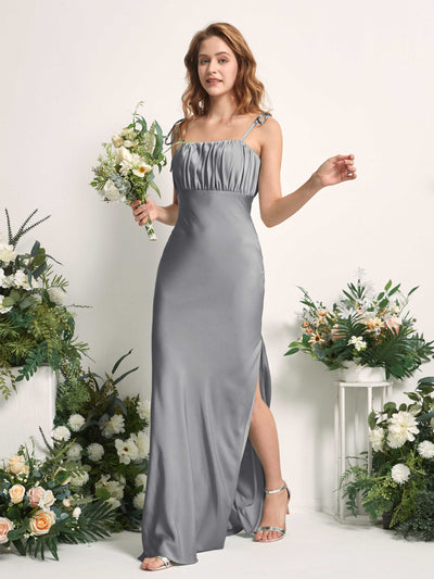 Carlyna Avery Mermaid Steel Gray Satin Bridesmaid Dress Maxi Sleeveless Sweetheart Dress Side View 2 #color_steel-gray