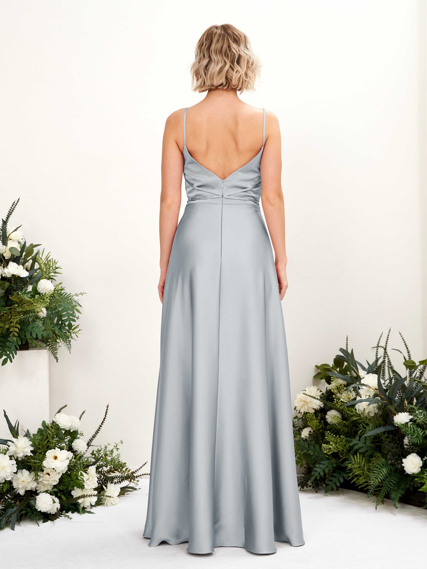 A-line Straps Sleeveless Satin Bridesmaid Dress - Baby Blue (80223101)#color_baby-blue