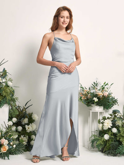 Carlyna Florence Mermaid Baby Blue Satin Bridesmaid Dress Maxi Sleeveless Cowl Neck Dress Side View 2 #color_baby-blue