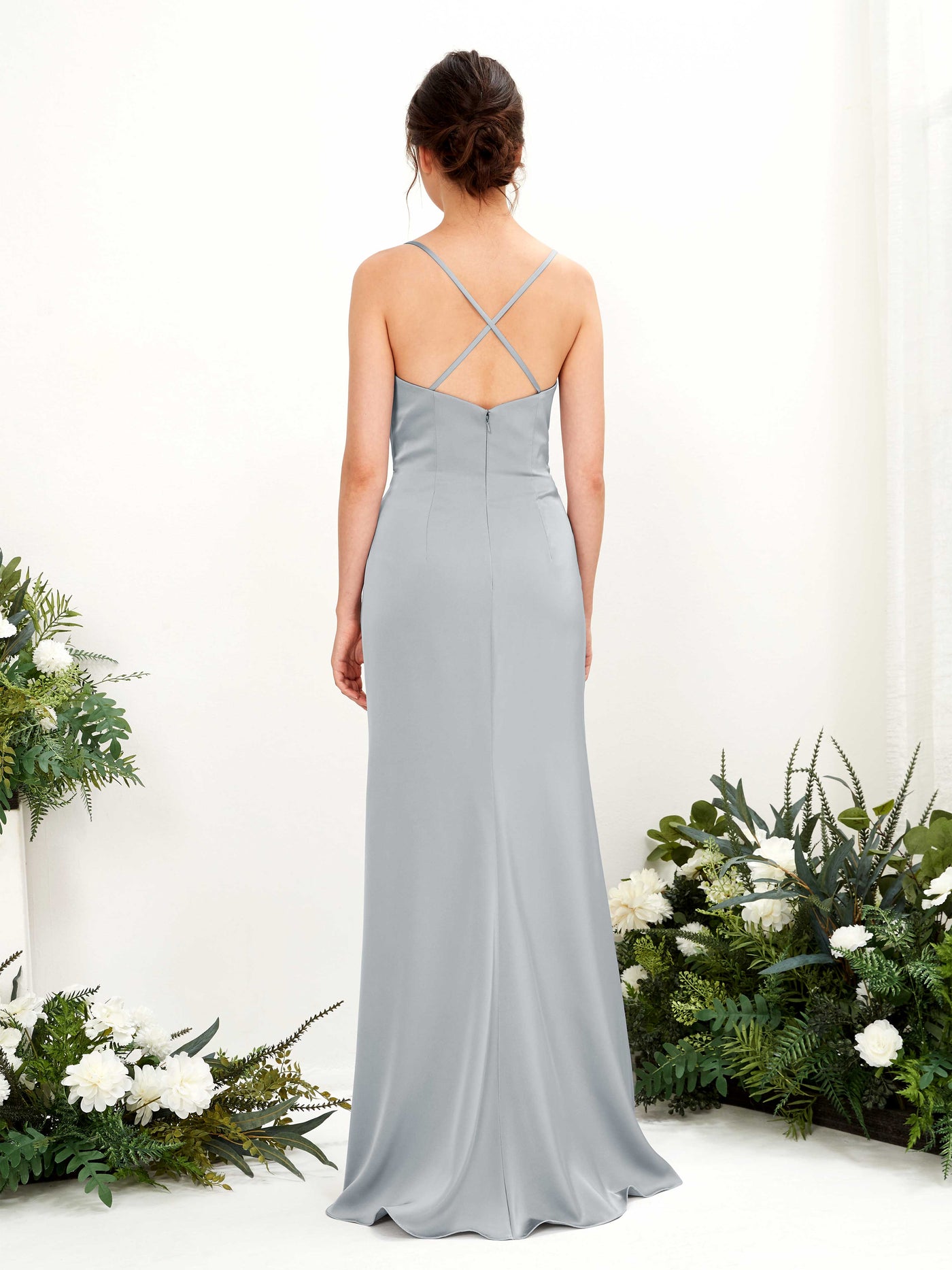 Straps Sleeveless Satin Bridesmaid Dress - Baby Blue (80222401)#color_baby-blue