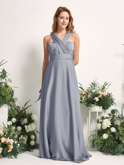 Carlyna Mirabelle Convertible Dusty Blue Satin Bridesmaid Dress Maxi Sleeveless Sweetheart Dress #color_dusty-blue
