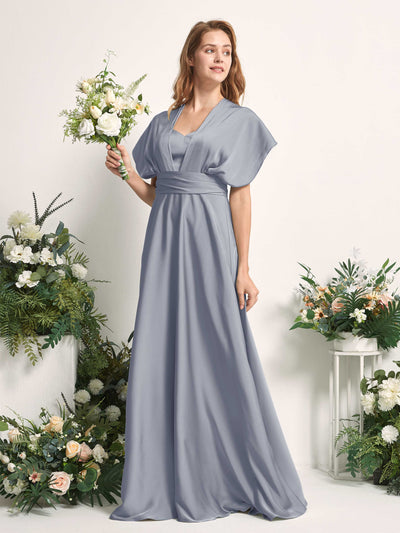 Carlyna Mirabelle Convertible Dusty Blue Satin Bridesmaid Dress Maxi Sleeveless Sweetheart Dress #color_dusty-blue