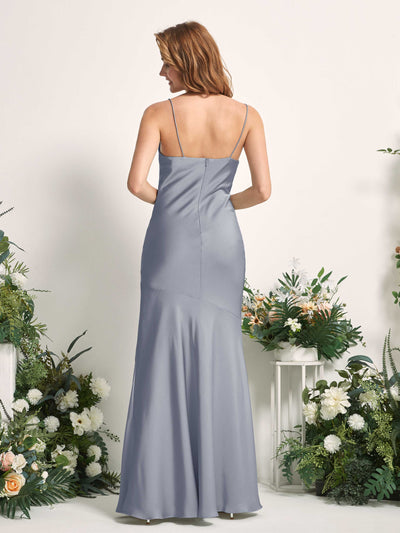 Carlyna Miranda Mermaid Dusty Blue Satin Bridesmaid Dress Maxi Sleeveless Cowl Neck Dress #color_dusty-blue