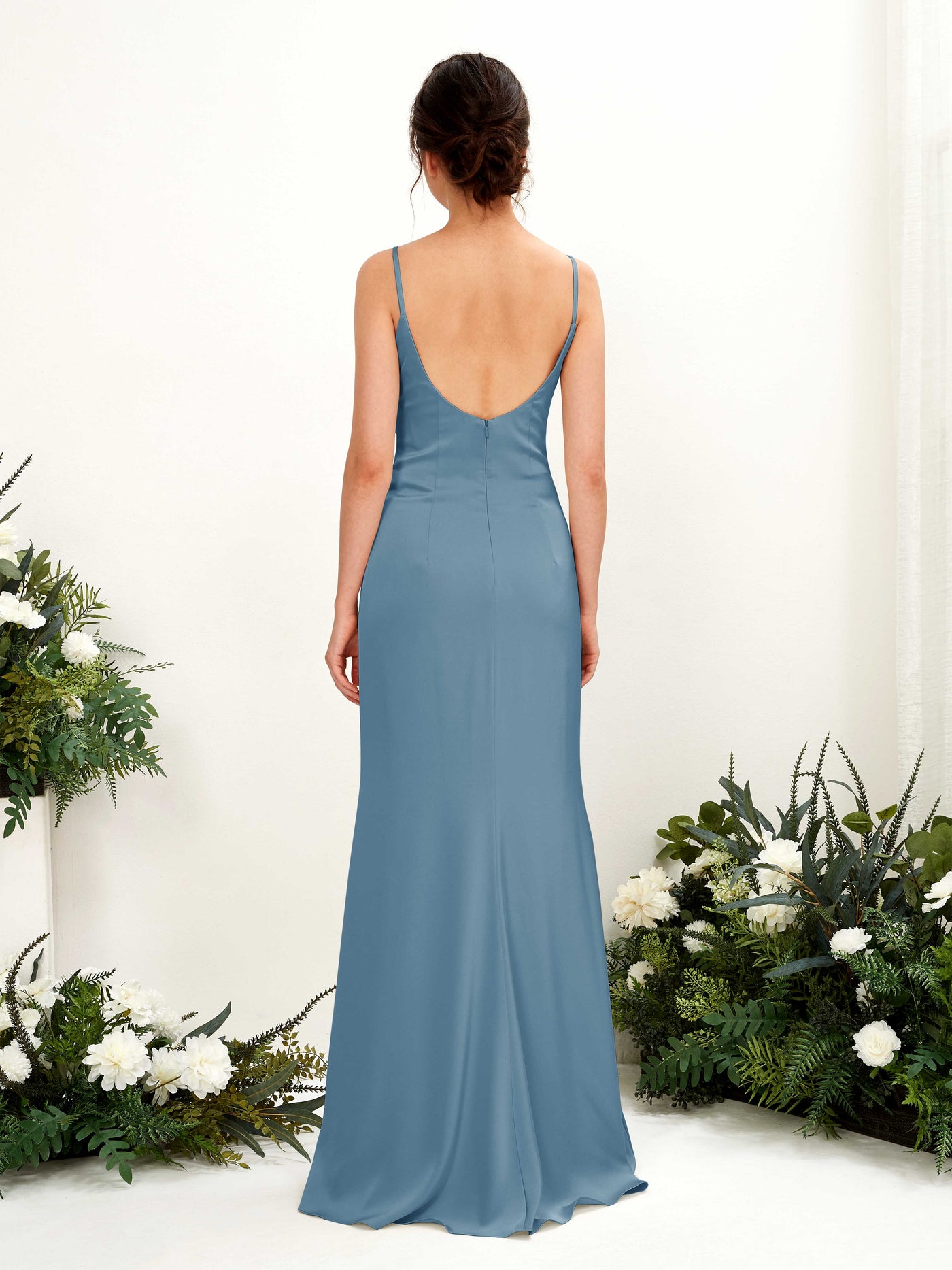 Straps Sleeveless Satin Bridesmaid Dress - Ink blue (80221714)#color_ink-blue