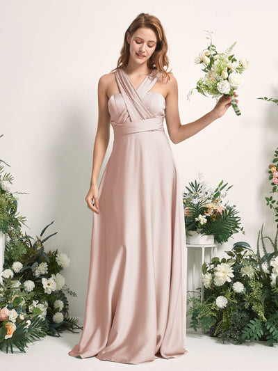 Carlyna Mirabelle Convertible Pearl Pink Satin Bridesmaid Dress Maxi Sleeveless Sweetheart Dress #color_pearl-pink