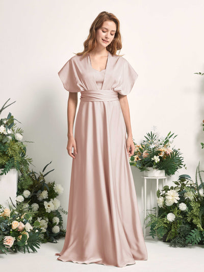 Carlyna Mirabelle Convertible Pearl Pink Satin Bridesmaid Dress Maxi Sleeveless Sweetheart Dress #color_pearl-pink