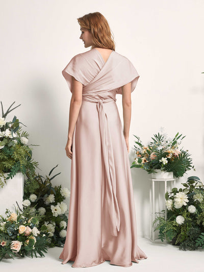 Carlyna Mirabelle Convertible Pearl Pink Satin Bridesmaid Dress Maxi Sleeveless Sweetheart Dress #color_pearl-pink