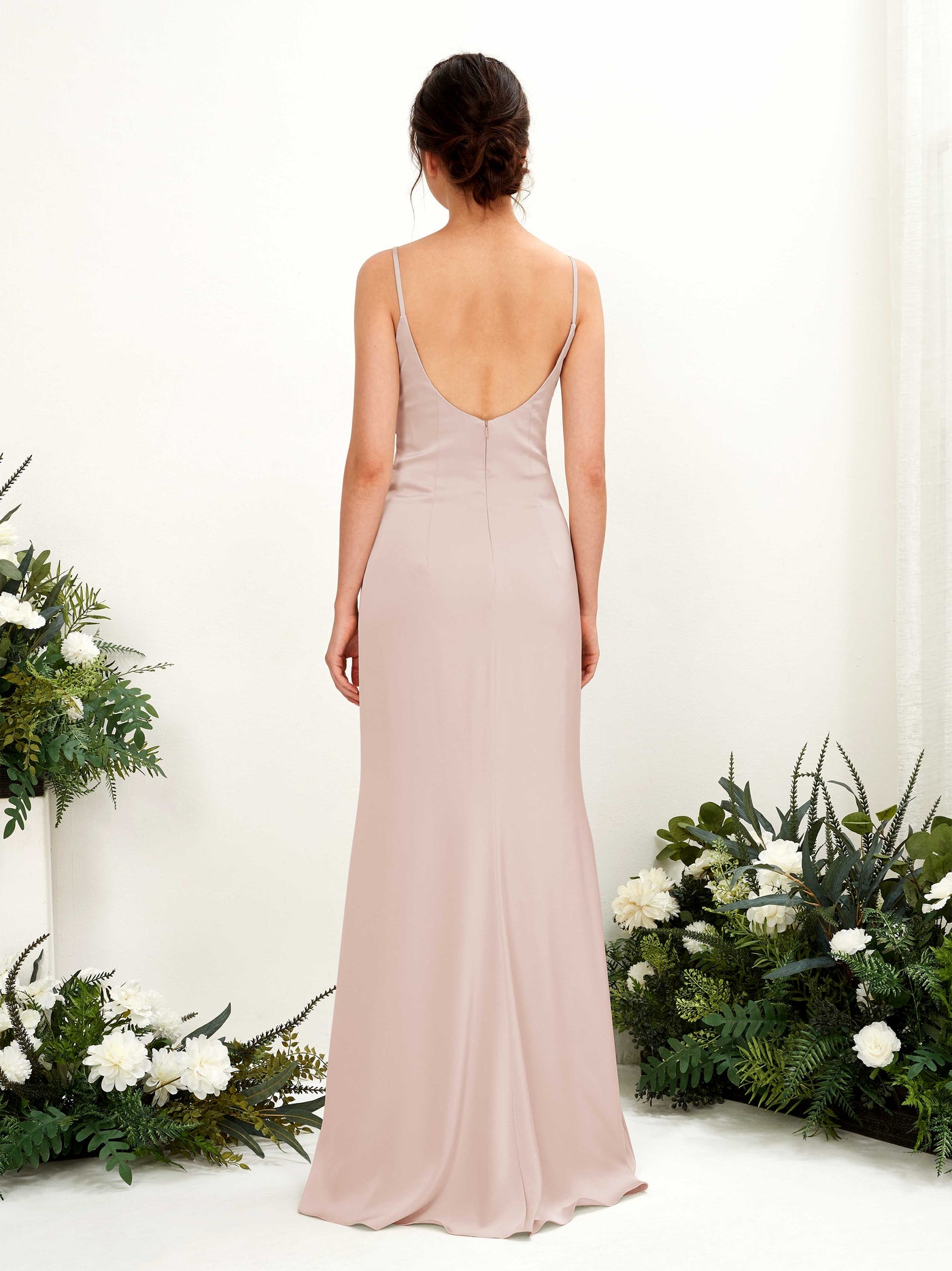 Straps Sleeveless Satin Bridesmaid Dress - Pearl Pink (80221710)#color_pearl-pink