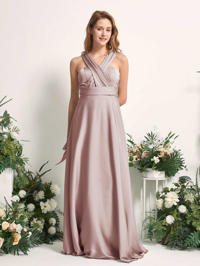 Carlyna Mirabelle Convertible Dusty Rose Satin Bridesmaid Dress Maxi Sleeveless Sweetheart Dress #color_dusty-rose