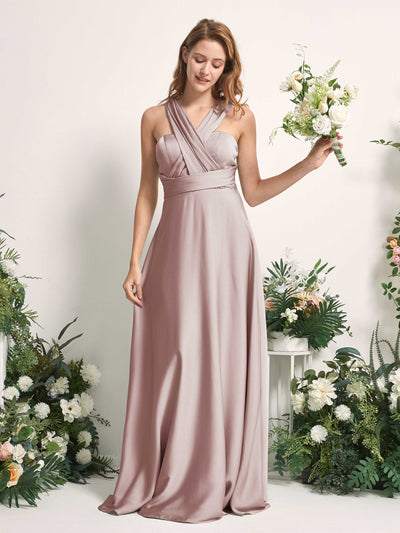 Carlyna Mirabelle Convertible Dusty Rose Satin Bridesmaid Dress Maxi Sleeveless Sweetheart Dress #color_dusty-rose