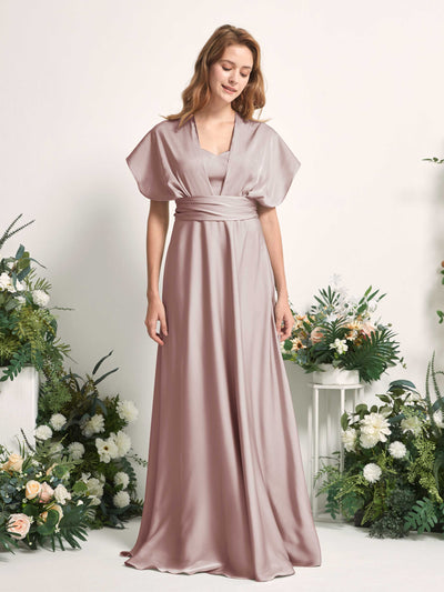 Carlyna Mirabelle Convertible Dusty Rose Satin Bridesmaid Dress Maxi Sleeveless Sweetheart Dress #color_dusty-rose