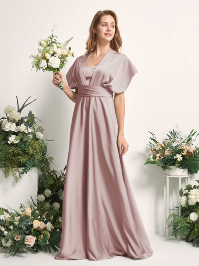 Carlyna Mirabelle Convertible Dusty Rose Satin Bridesmaid Dress Maxi Sleeveless Sweetheart Dress #color_dusty-rose