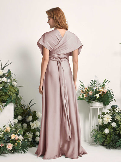 Carlyna Mirabelle Convertible Dusty Rose Satin Bridesmaid Dress Maxi Sleeveless Sweetheart Dress #color_dusty-rose