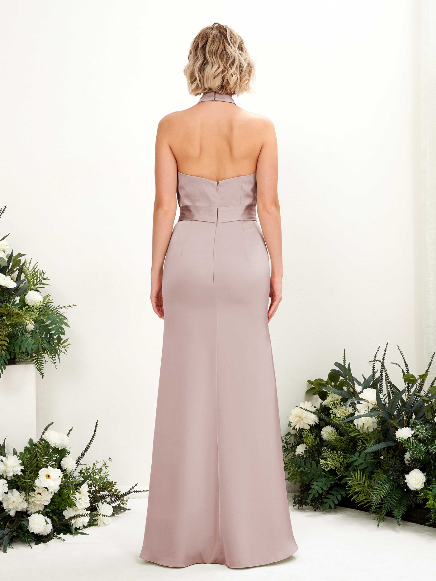 Halter Satin Bridesmaid Dress - Dusty Rose (80224954)#color_dusty-rose