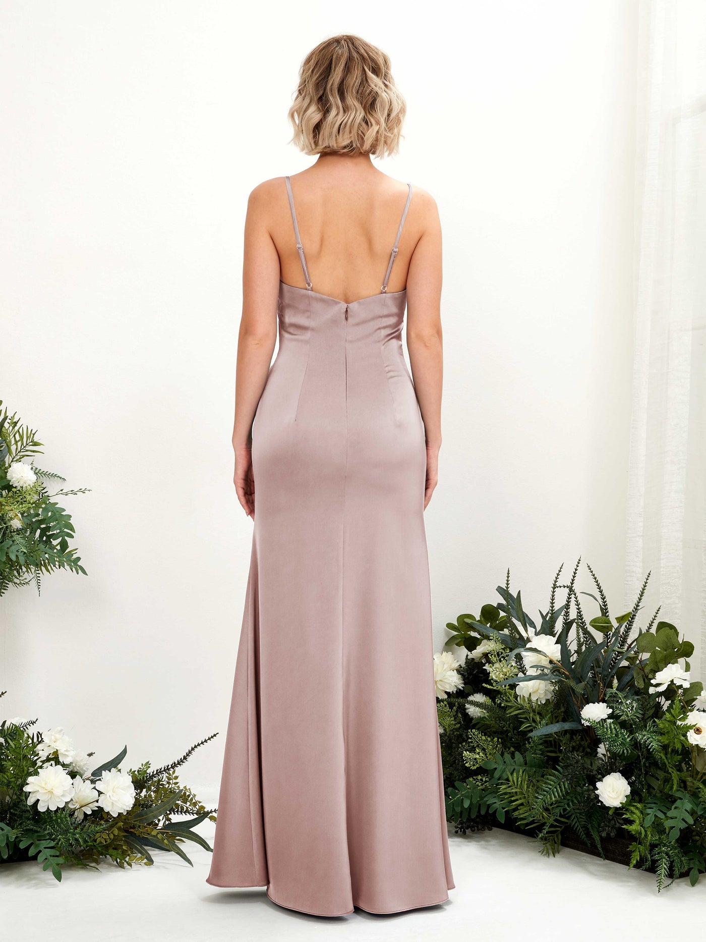 Straps Satin Bridesmaid Dress - Dusty Rose (80223054)#color_dusty-rose