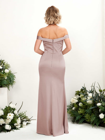 Carlyna Zoe Mermaid Dusty Rose Satin Bridesmaid Dress Maxi Sleeveless Sweetheart Dress #color_dusty-rose