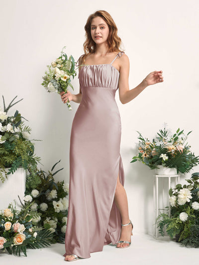 Carlyna Avery Mermaid Dusty Rose Satin Bridesmaid Dress Maxi Sleeveless Sweetheart Dress Side View 2 #color_dusty-rose