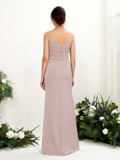Carlyna Kama Mermaid Dusty Rose Satin Bridesmaid Dress Maxi Sleeveless V-Neck Dress #color_dusty-rose