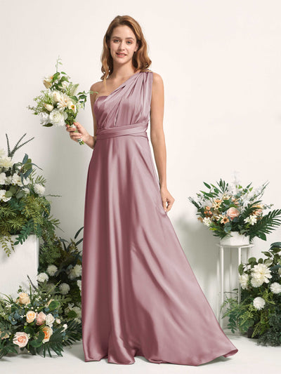 Carlyna Mirabelle Convertible Rose Quartz Satin Bridesmaid Dress Maxi Sleeveless Sweetheart Dress #color_rose-quartz