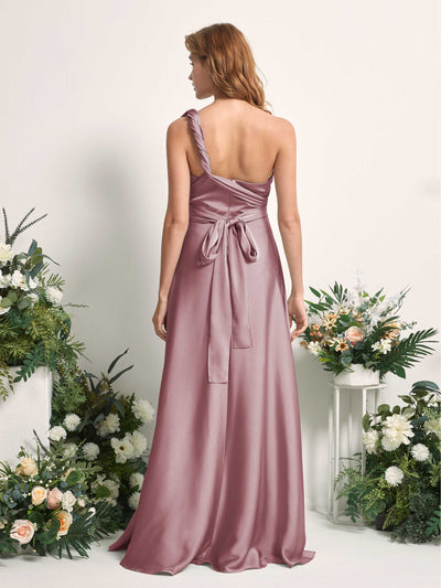 Carlyna Mirabelle Convertible Rose Quartz Satin Bridesmaid Dress Maxi Sleeveless Sweetheart Dress #color_rose-quartz