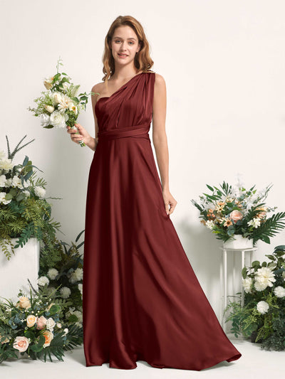 Carlyna Mirabelle Convertible Burgundy Satin Bridesmaid Dress Maxi Sleeveless Sweetheart Dress #color_burgundy