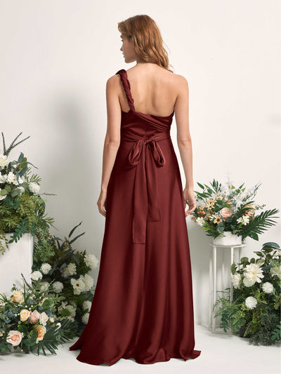 Carlyna Mirabelle Convertible Burgundy Satin Bridesmaid Dress Maxi Sleeveless Sweetheart Dress #color_burgundy