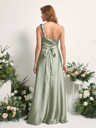 Carlyna Mirabelle Convertible Sage Green Satin Bridesmaid Dress Maxi Sleeveless Sweetheart Dress #color_sage-green
