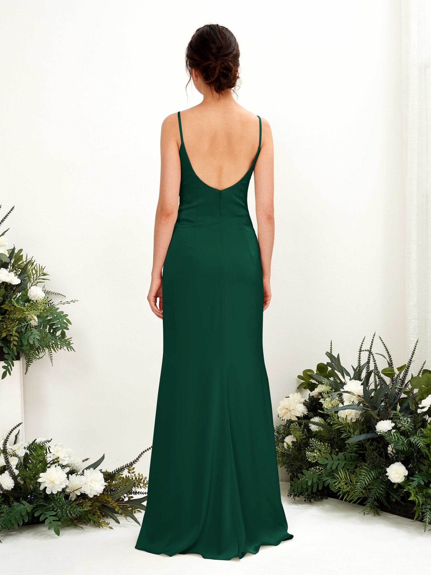 Straps Sleeveless Satin Bridesmaid Dress - Hunter Green (80221729)#color_hunter-green