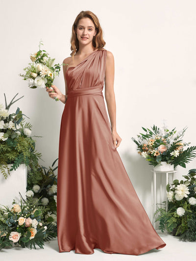 Carlyna Mirabelle Convertible Raw Sienna Satin Bridesmaid Dress Maxi Sleeveless Sweetheart Dress #color_raw-sienna