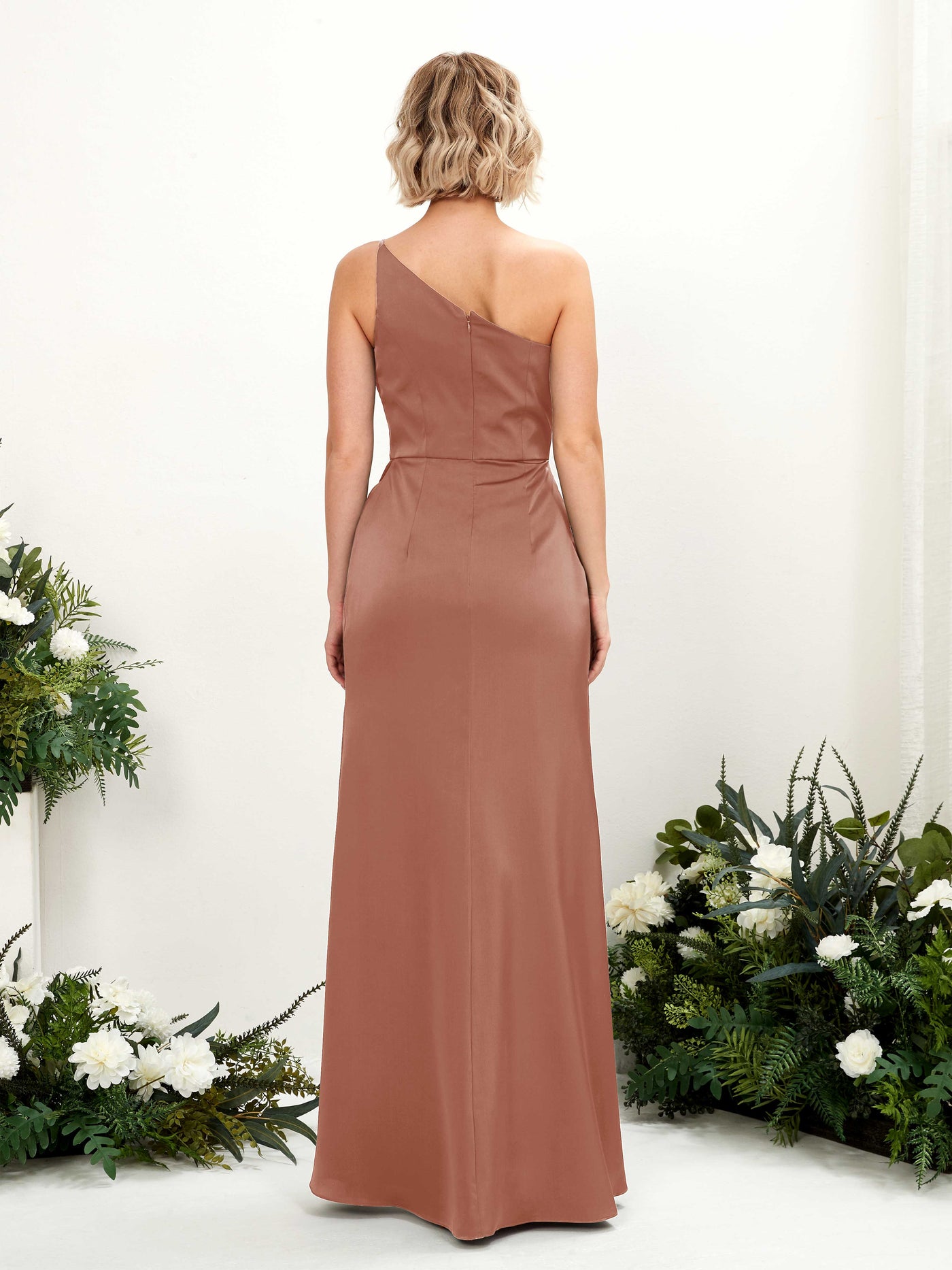 One Shoulder Sleeveless Satin Bridesmaid Dress - Raw Sienna (80220515)#color_raw-sienna