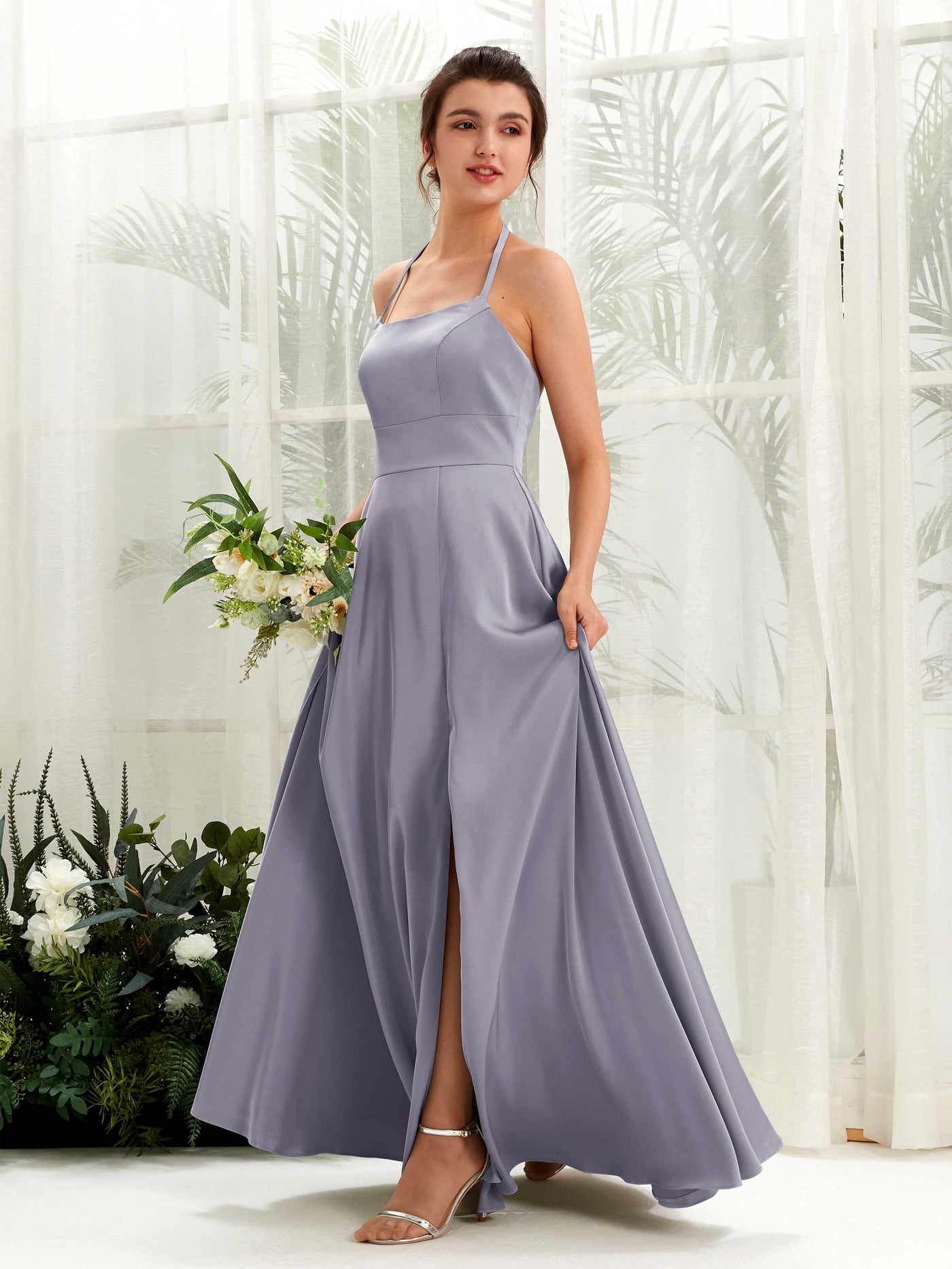 A-line Halter Bridesmaid Dress - Purple Haze (80223950)#color_purple-haze