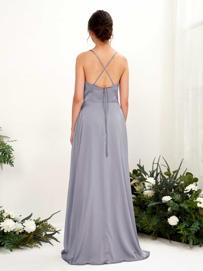 Carlyna Theresa A-Line Purple Haze Satin Bridesmaid Dress Maxi Sleeveless Cowl Neck Dress #color_purple-haze