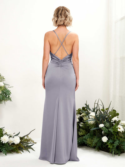 Carlyna Regina Mermaid Purple Haze Satin Bridesmaid Dress Maxi Sleeveless Cowl Neck Dress #color_purple-haze